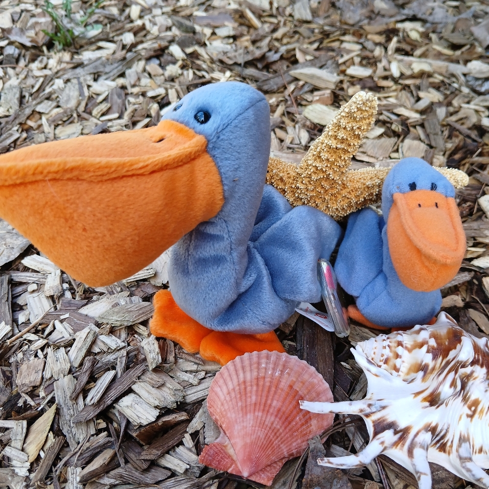 Vintage AUTHENTIC TY Beanie BABY SCOOP Pelican Duo 90s Collectible